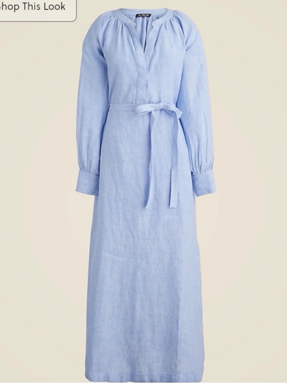 NWT J Crew 100% Linen Cabana Midi dress in French Blue CI918 Size Small Kaftan - Picture 2 of 14